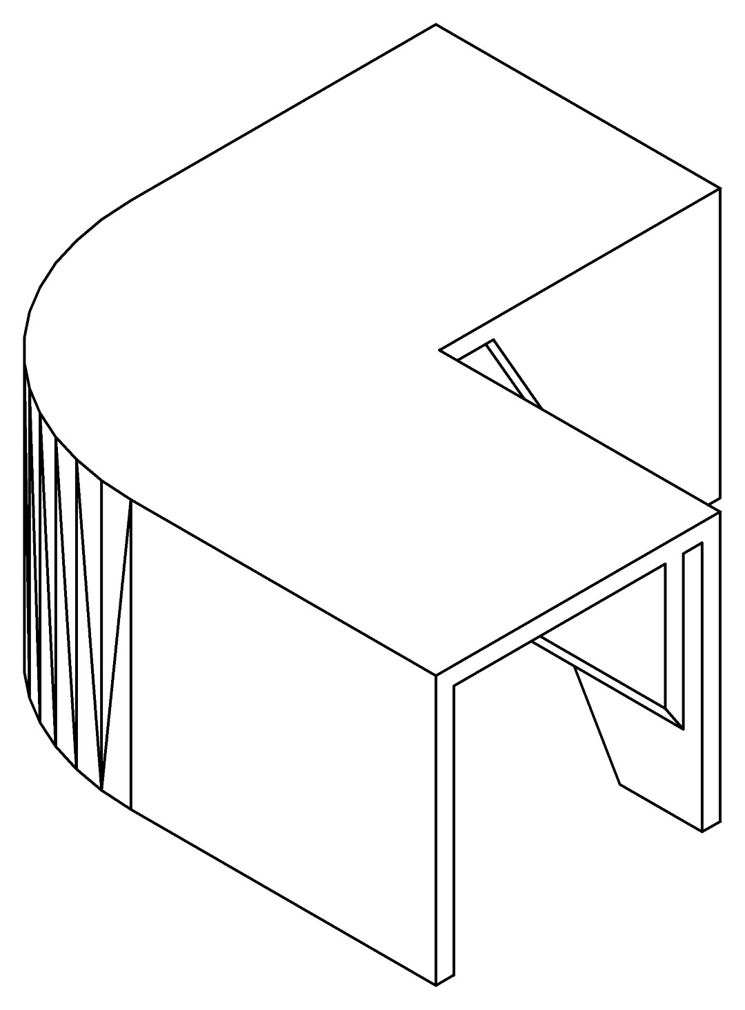 Eckkappe, 3306, L63,1, black, Farbe: Schwarz