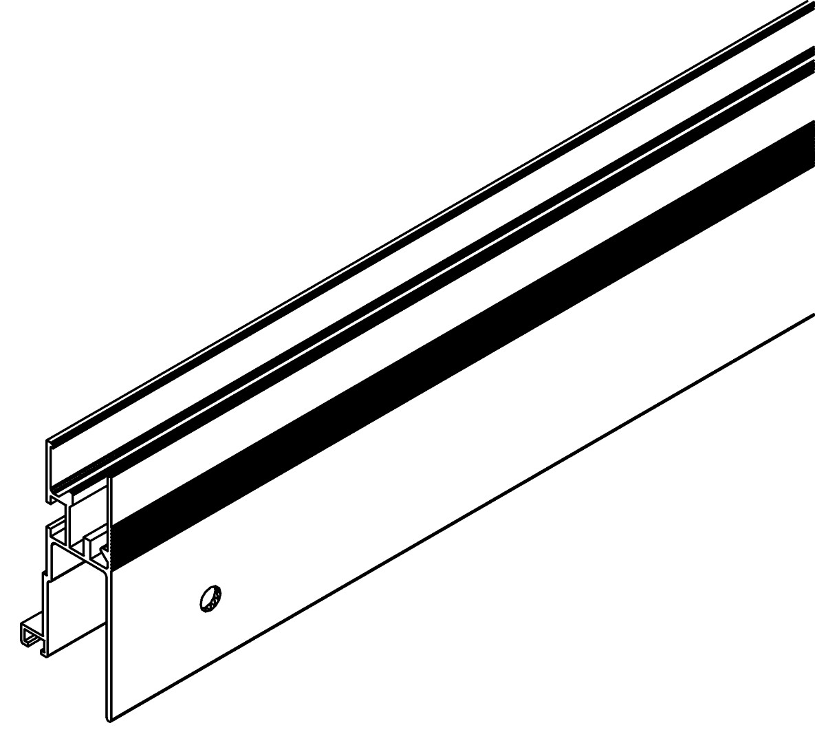 Türprofil, u., 7355, L574, white, RAL 9003, Farbe: Weiß pulverbeschichtet