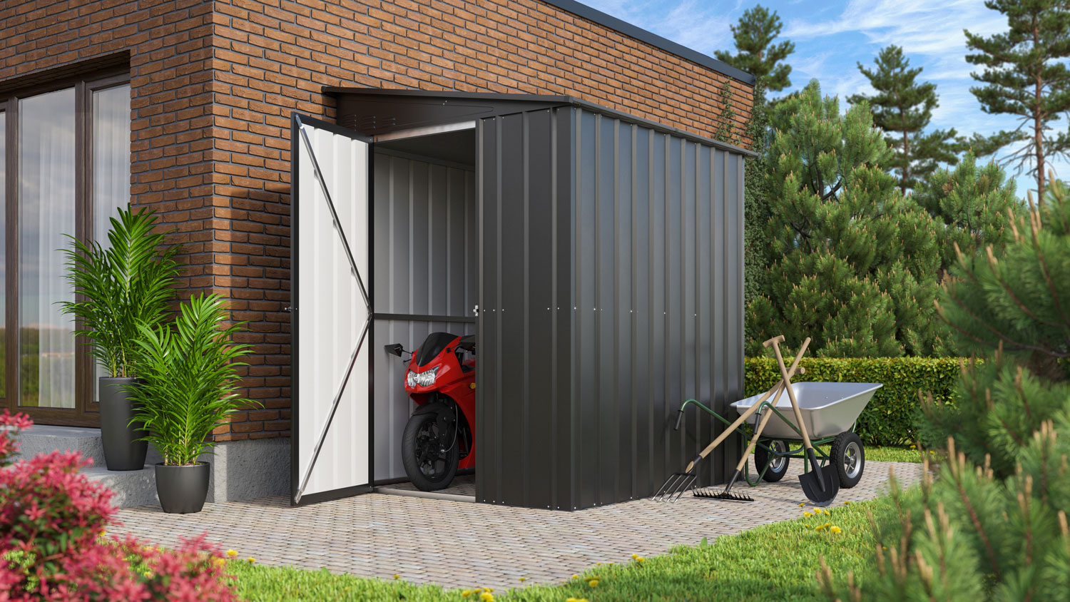 Wand-Zierde LeanTo 56, Farbe: Anthrazit