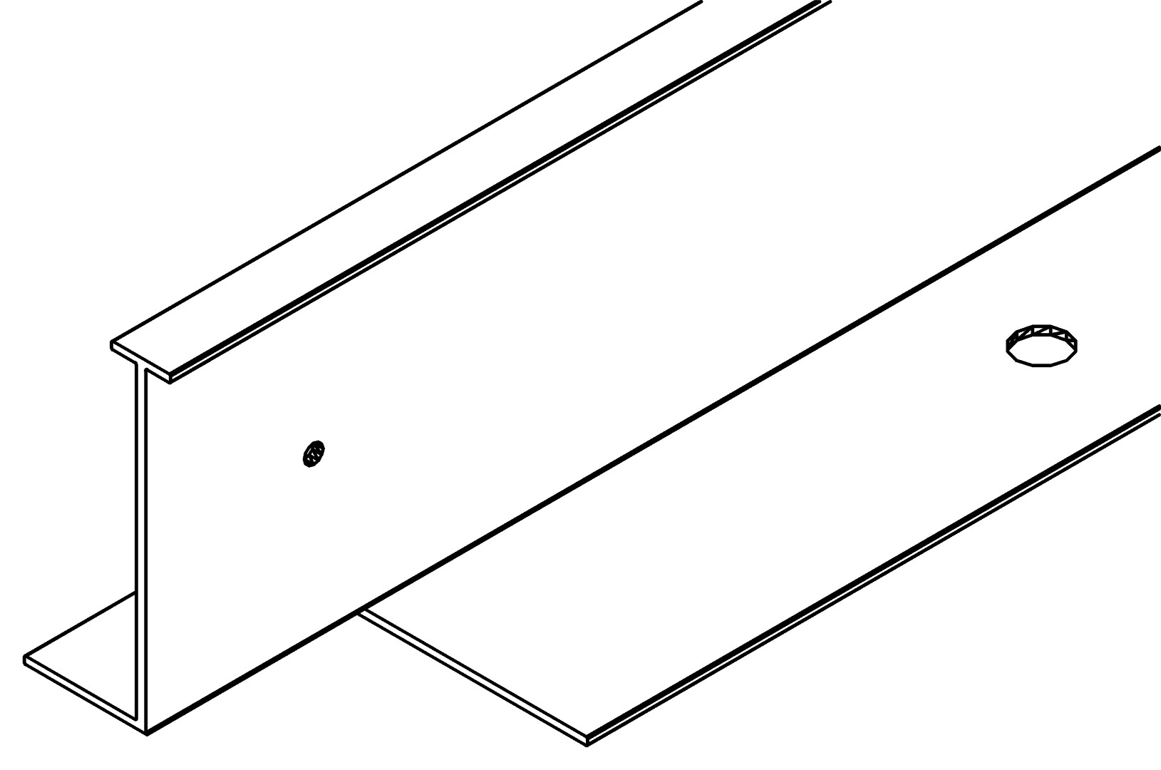 Fensterprofil, seite, 7465, L463,5, white, RAL 900, Farbe: Weiß pulverbeschichtet