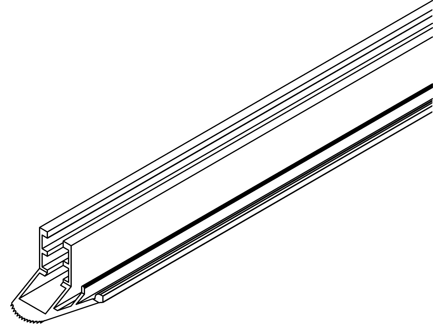 Verglasungsabdeckleiste, 7381, L618, white, RAL 90, Farbe: Weiß pulverbeschichtet
