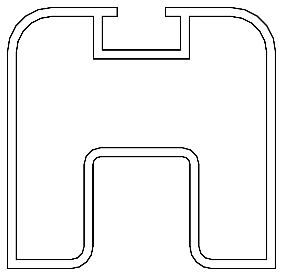 Verstärkungsprofil, 7459, L441, white, RAL 9003, Farbe: Weiß pulverbeschichtet