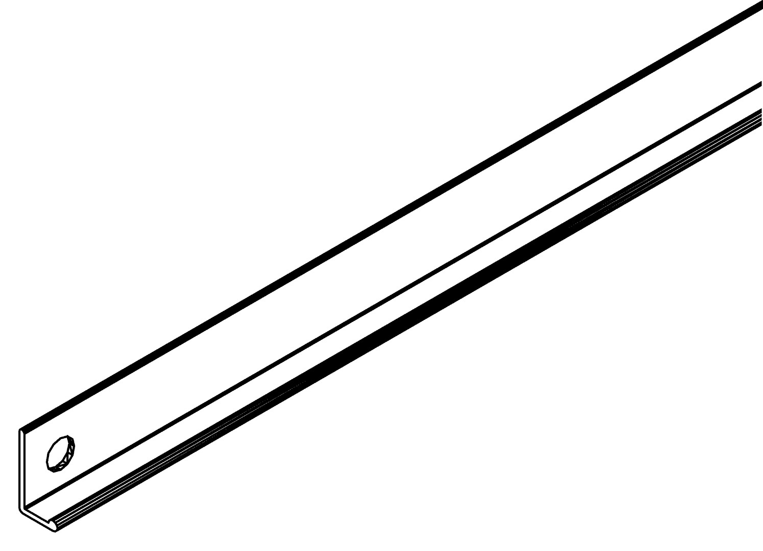 Diagonalprofil, 9505, L608, black, Pantone-426C, Farbe: Schwarz