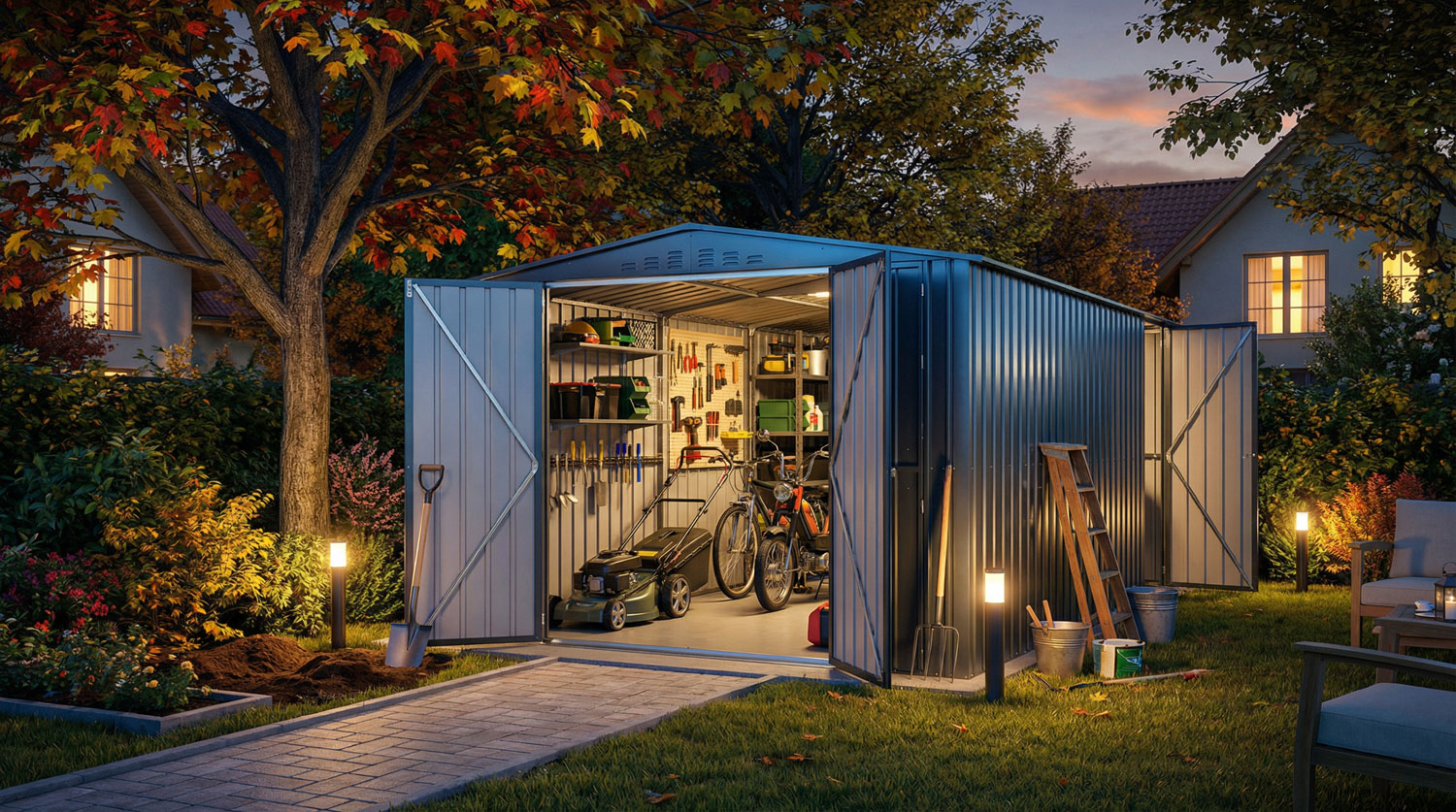 Lagertraum Parker mit Satteldach, Farbe: Anthrazit