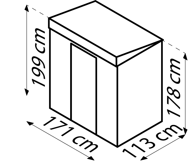 Pultdach Skillion 64, Farbe: Silber Metallic