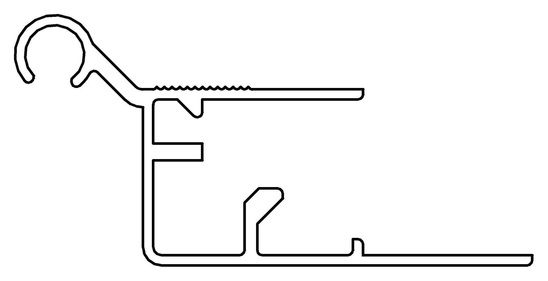 Fensterprofil, oben, 7365, L598, white, RAL 9003, Farbe: Weiß pulverbeschichtet