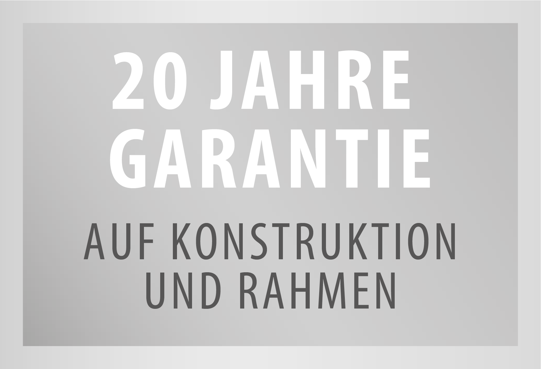 eph Garantiesiegel mit Aufschrift: 20 Jahre Garantie auf Konstruktion und Rahmen