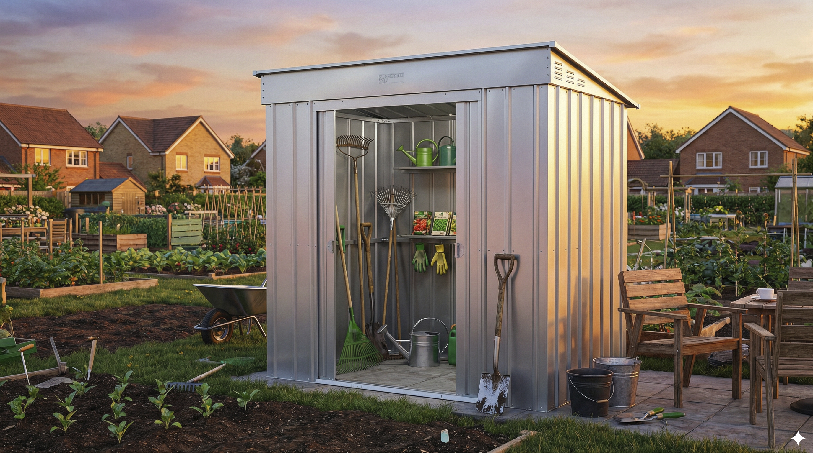 Pultdach Skillion im Sonderangebot 64, Farbe: Silber Metallic