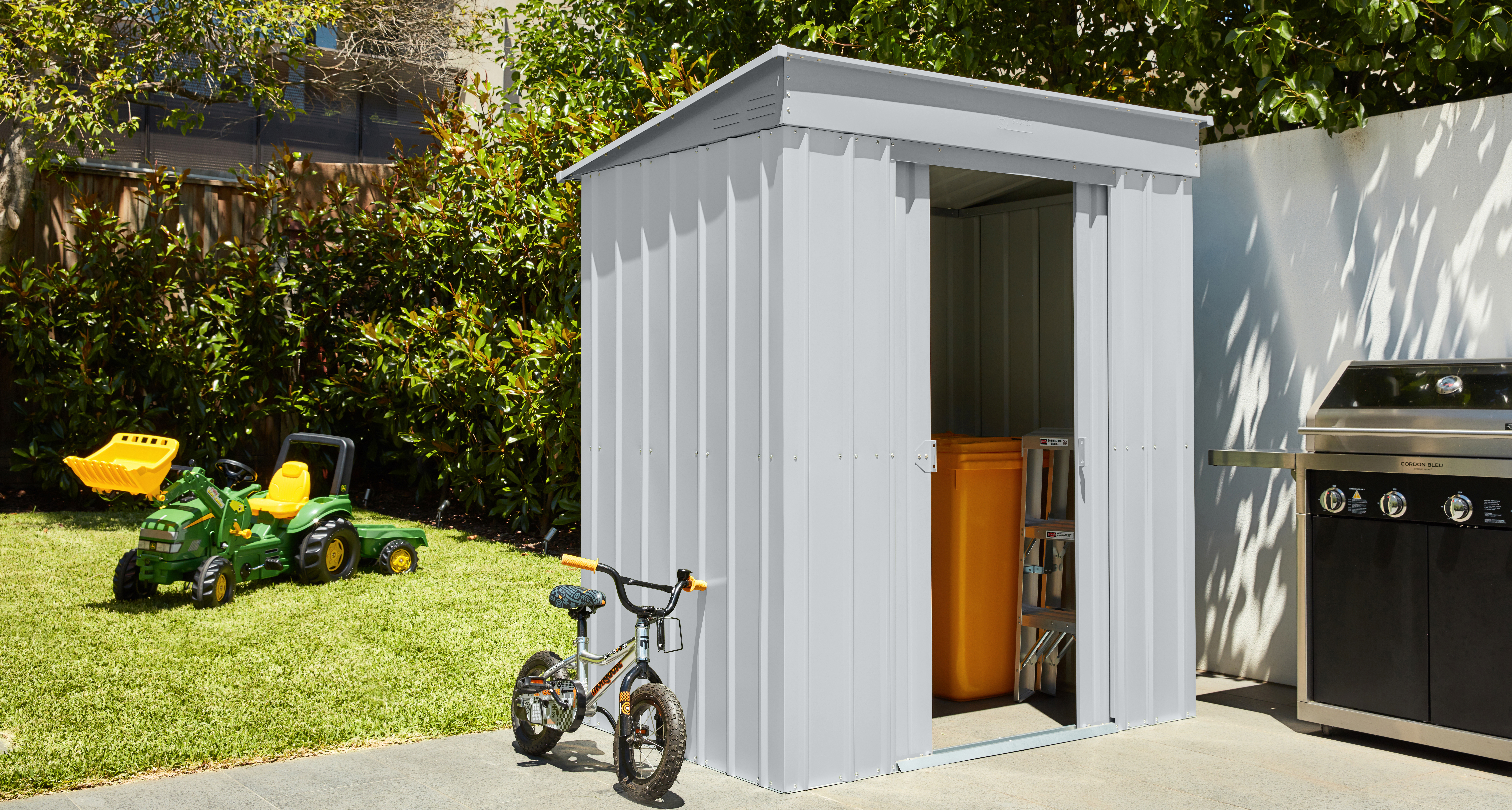 Pultdach Skillion im Sonderangebot 64, Farbe: Silber Metallic