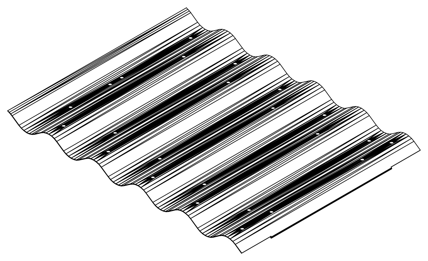 Dachpaneel 401, 3234, L305, burnt red (RAL3009), Farbe: Rubin