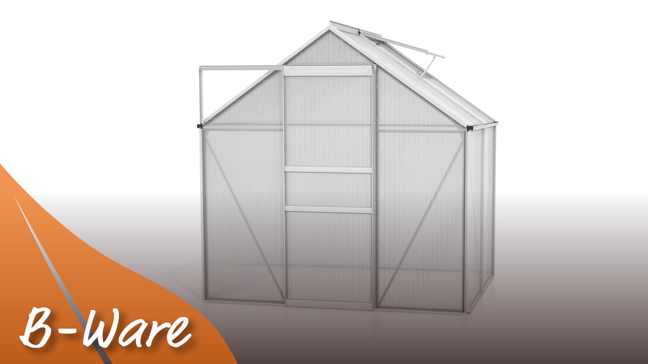 Calypso - Auslaufmodelle 3000 mit Satteldach, Farbe: Aluminium eloxiert, verglast mit: Hohlkammerplatten (HKP)