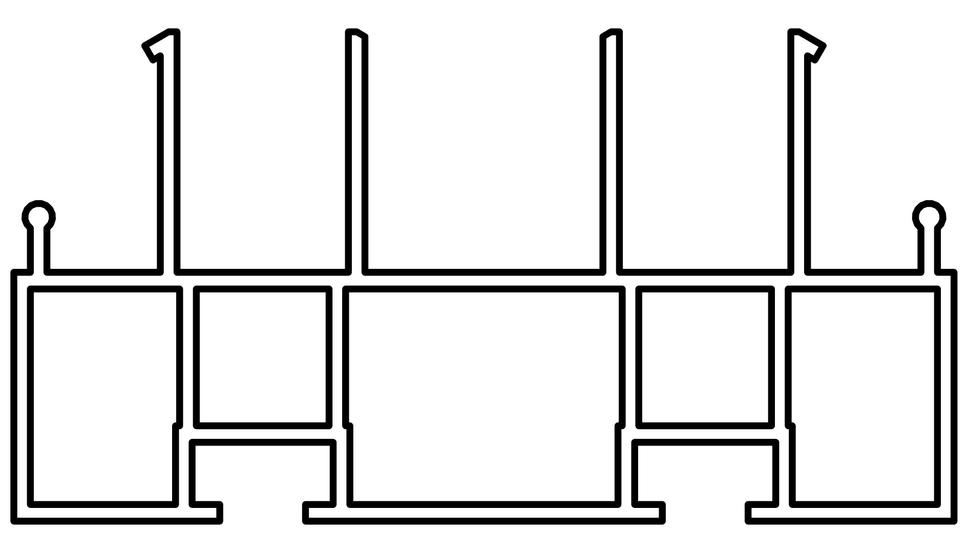 Seitenzwischenprofil, 7006, L1775, black, Pantone-, Farbe: Schwarz