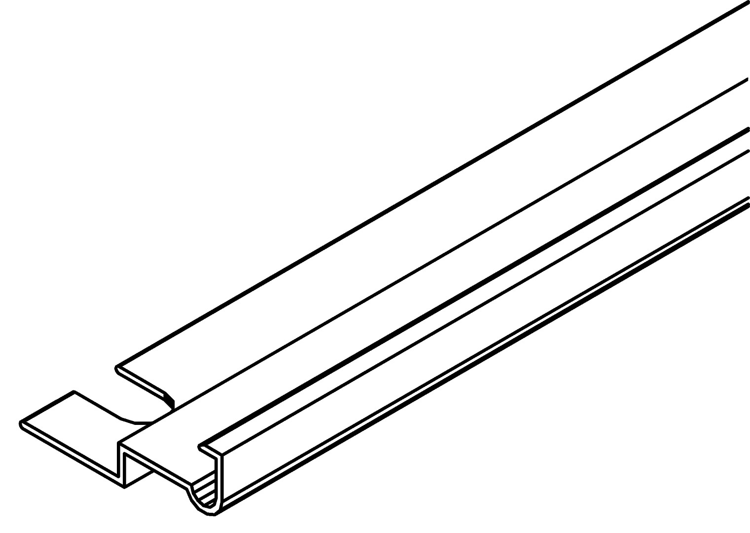 Fensterprofil, unten, 1389, L728, green, Pantone-5, Farbe: Smaragd pulverbeschichtet