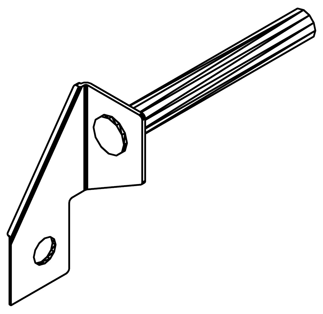 Tür oben Scharnier l., 2273, L50,7, , Farbe: Blank