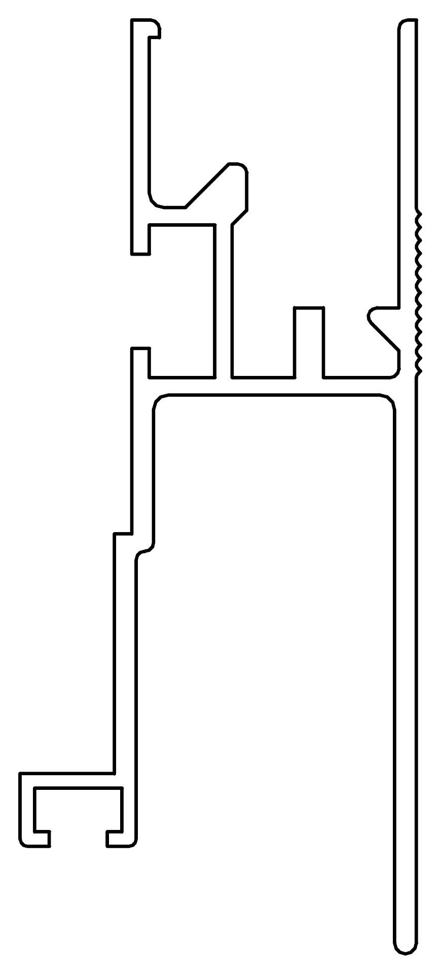 Türprofil, u., 7355, L574, white, RAL 9003, Farbe: Weiß pulverbeschichtet