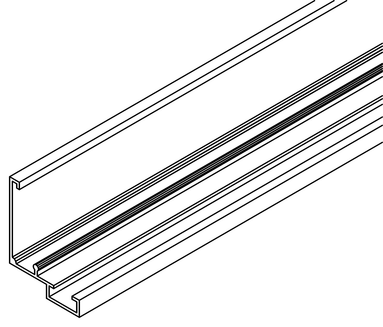 Türprofil, senkrecht, 6023, L1772, black, Pantone-, Farbe: Schwarz