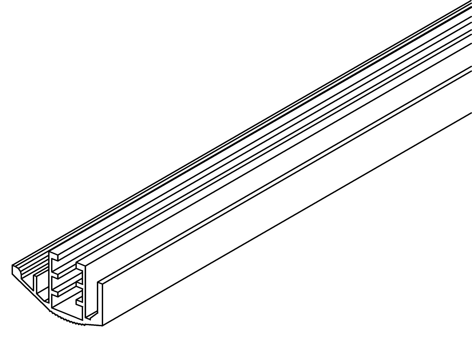 Verglasungsabdeckleiste, li, 7377, L2581, white, R, Farbe: Weiß pulverbeschichtet