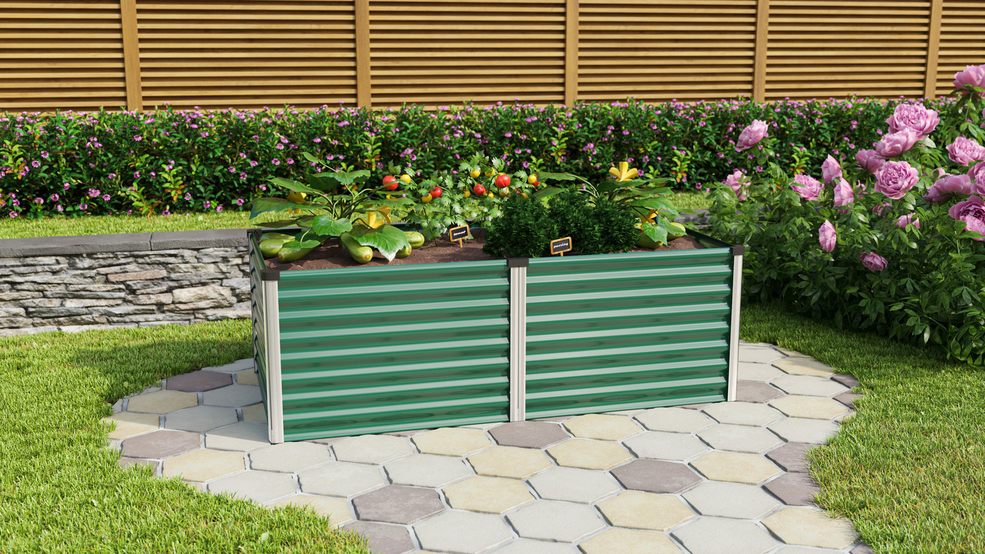 Hochbeet Linus 630, Farbe: Seegras/Alu eloxiert