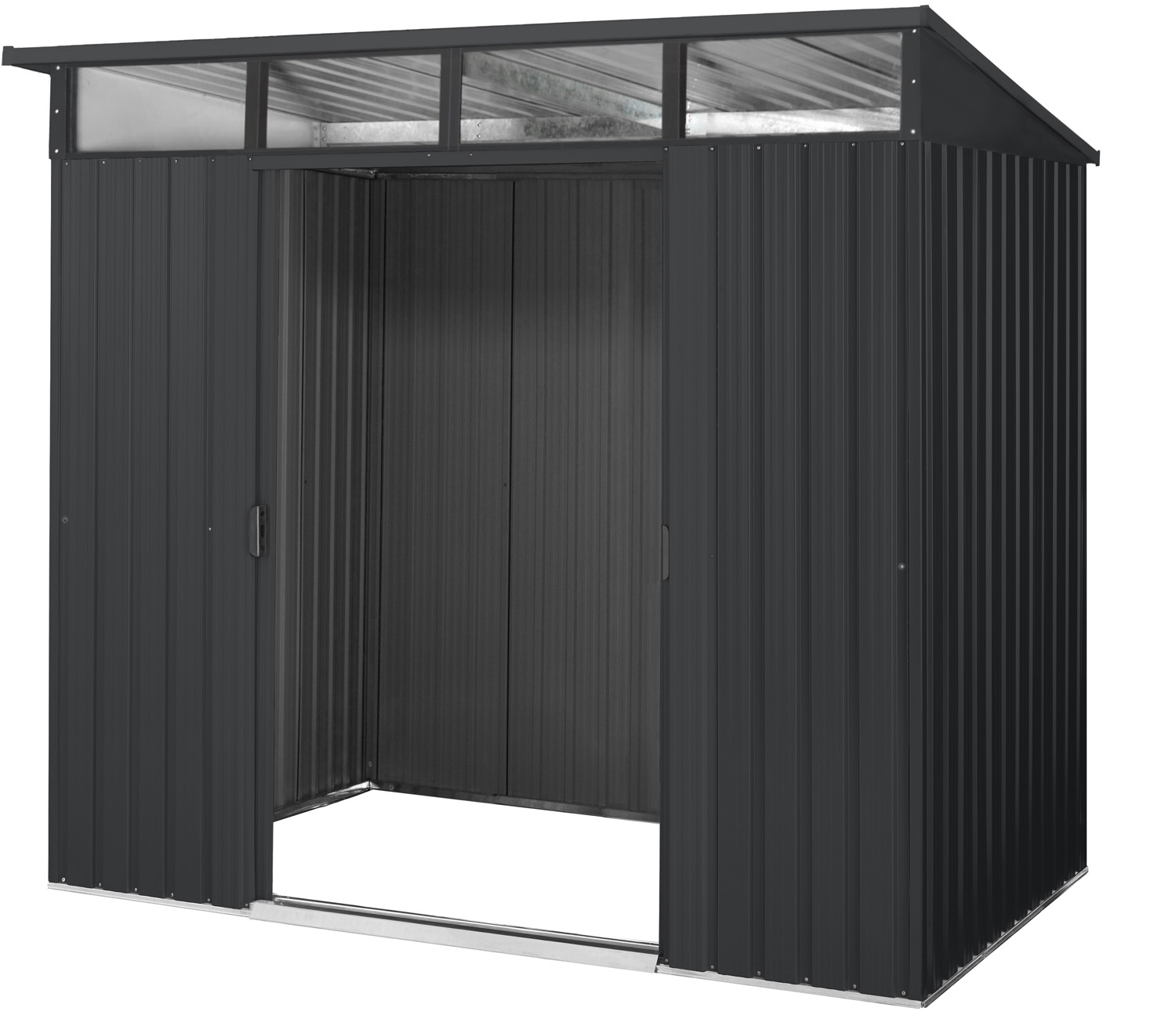 Gerätehaus Lübeck 86 mit Pultdach, Farbe: Anthrazit matt