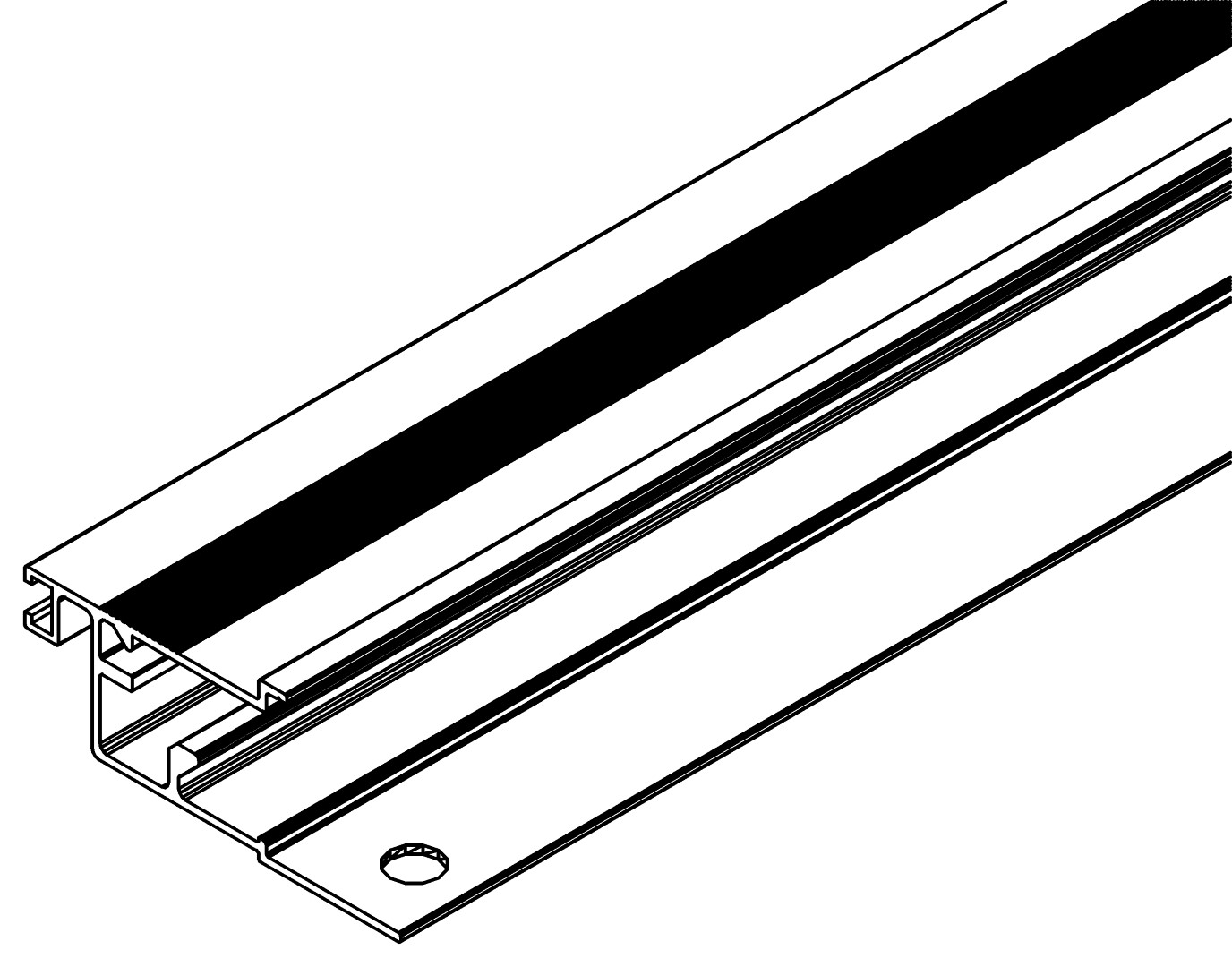 Fensterprofil, oben, 7460, L1186, black, Pantone-4, Farbe: Schwarz