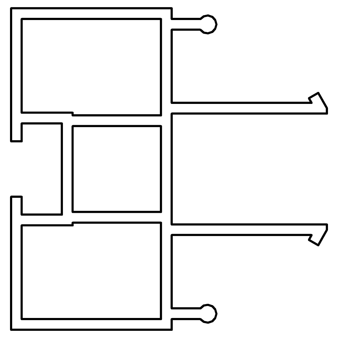 Zwischenprofil, 7311, L1801, white, RAL 9003, Farbe: Weiß pulverbeschichtet