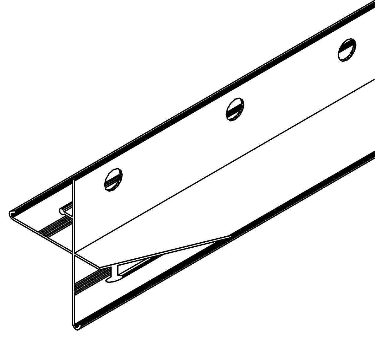Eckprofil, Dach, 4138, L679,5, green, Pantone-560C, Farbe: Smaragd pulverbeschichtet