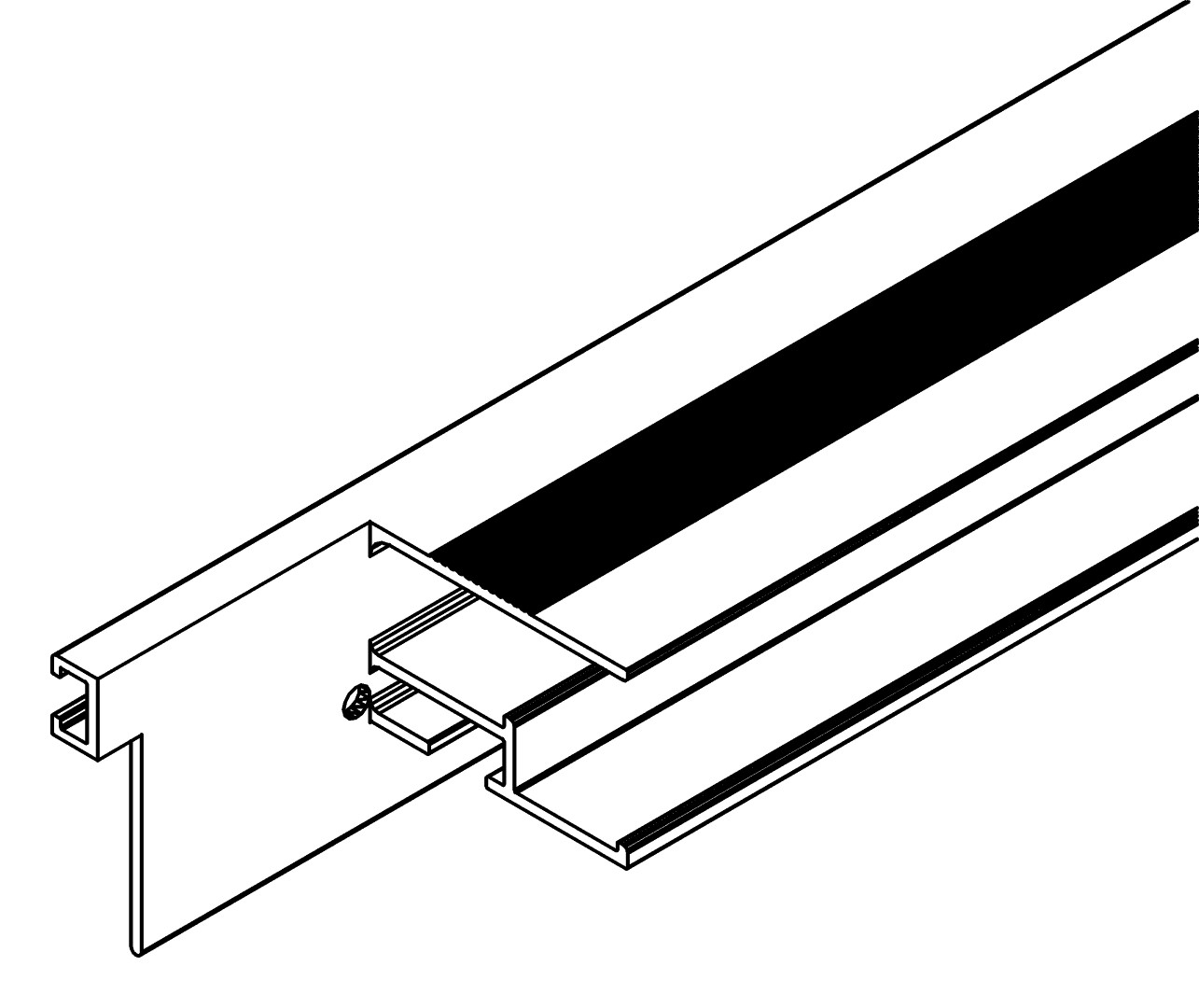 Fensterprofil, seite, 7187, L434, white, RAL 9003, Farbe: Weiß pulverbeschichtet