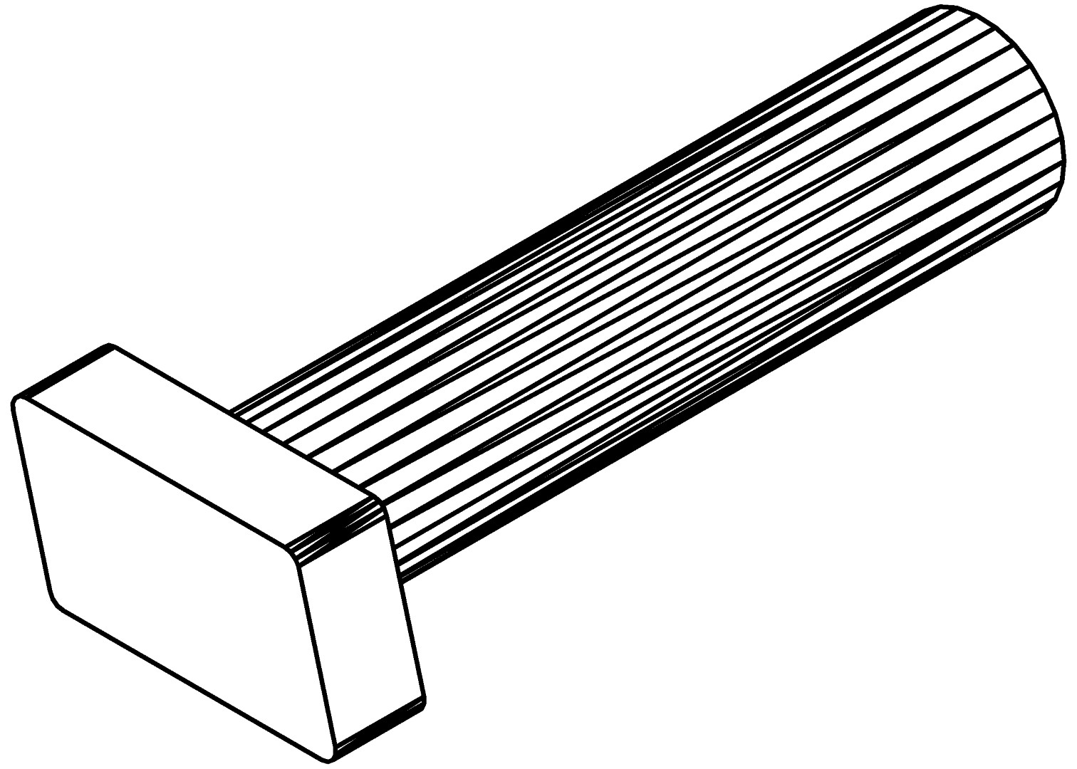 Hammerkopfschraube M6 x 26, 9532, L29,5, , Farbe: Blank