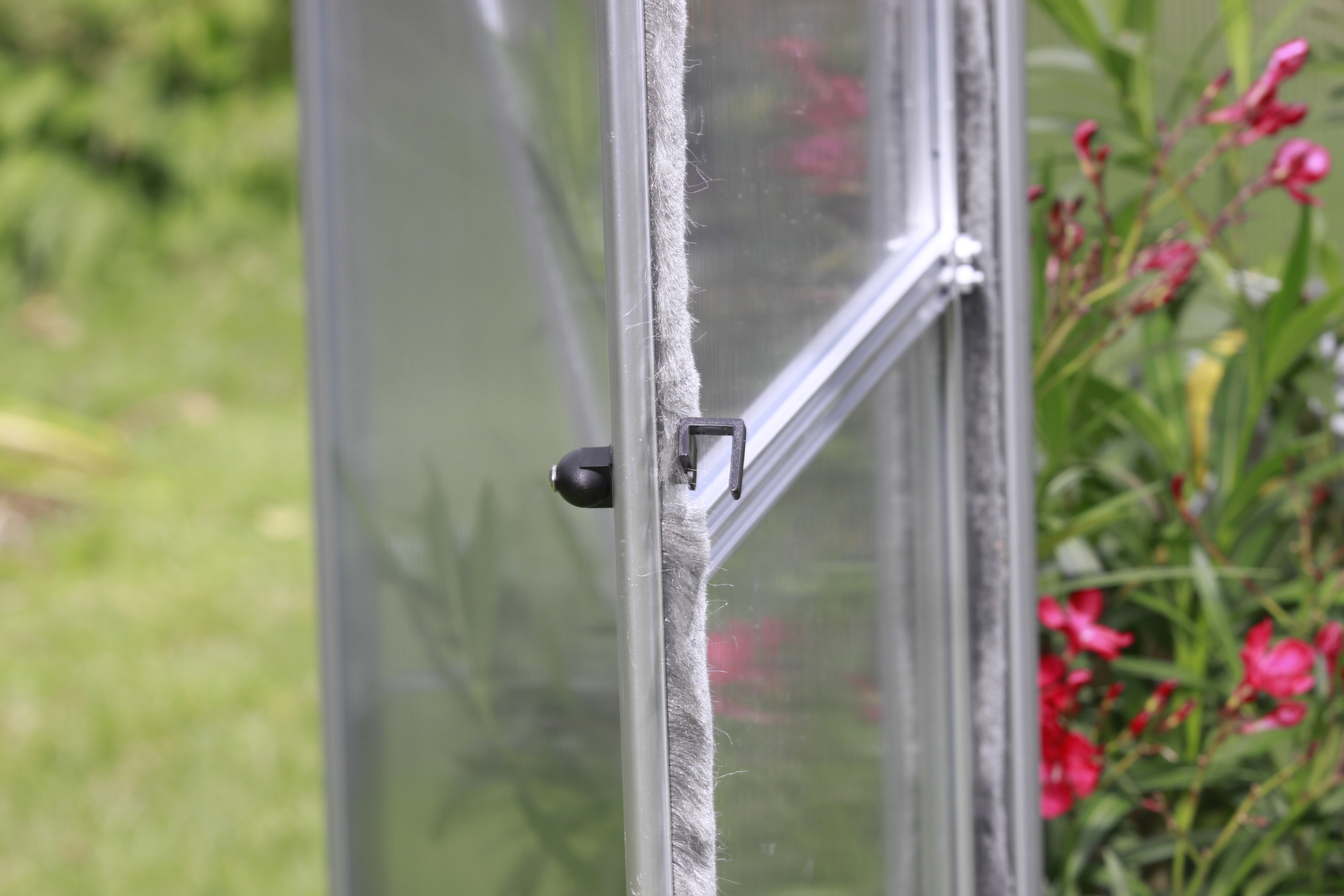 Detailaufnahme: Gewächshaus Eos Modellgrößen 3100-7500 Schwingtür