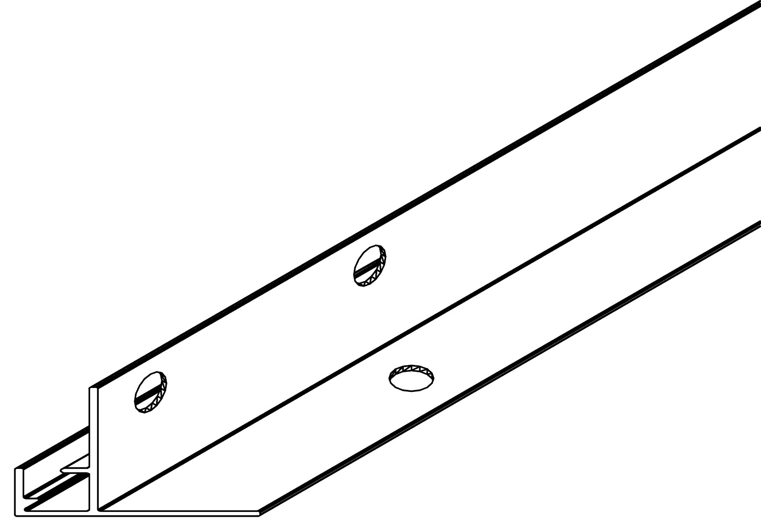 Grundprofil hinten, 3503, L806, green, Pantone-560, Farbe: Smaragd pulverbeschichtet