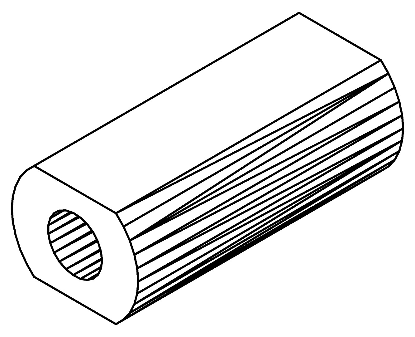 Distanzhülse, 1310, L30,4, black, Pantone-426C, Farbe: Schwarz