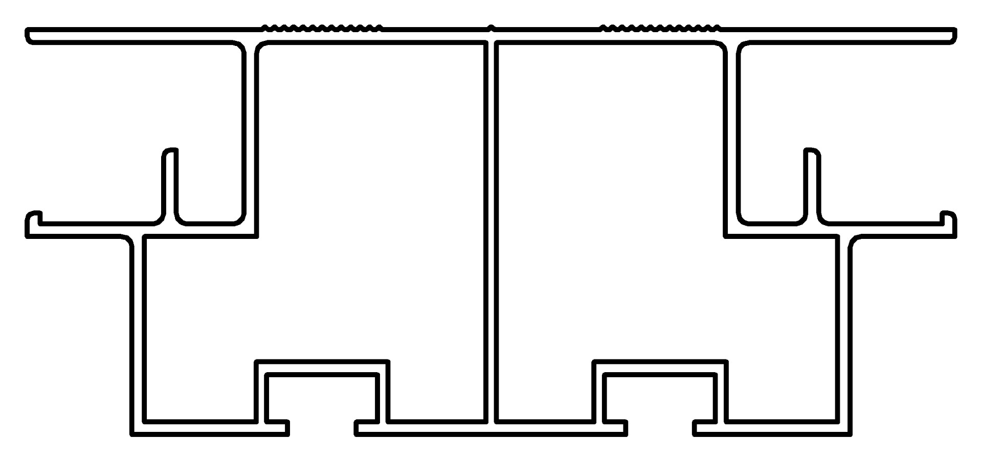 Dachzwischenprofil, doppelt, 7256, L1356, black, P, Farbe: Schwarz