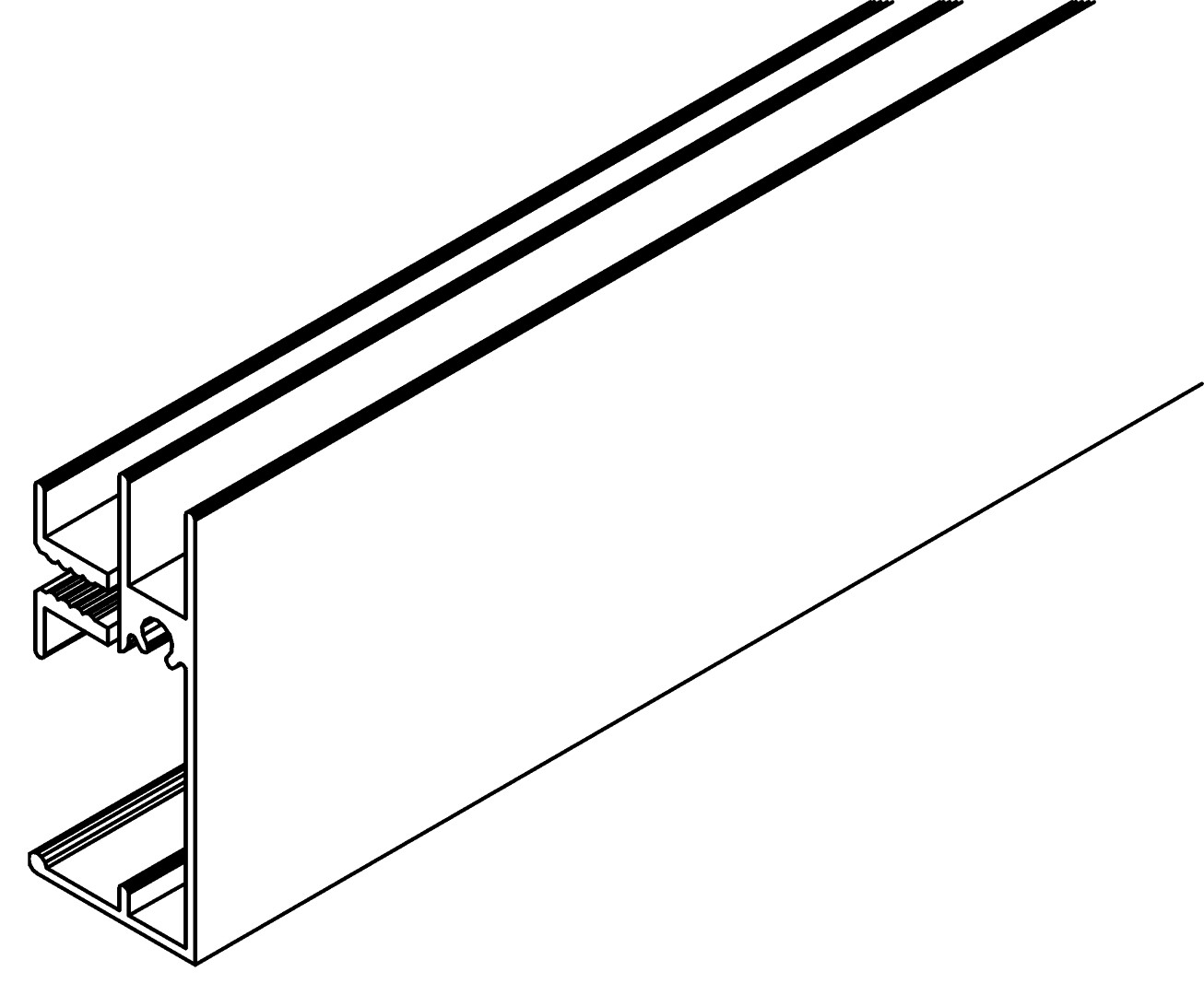 Fensterprofil, u., 6024, L600, white, RAL 9003, Farbe: Weiß pulverbeschichtet