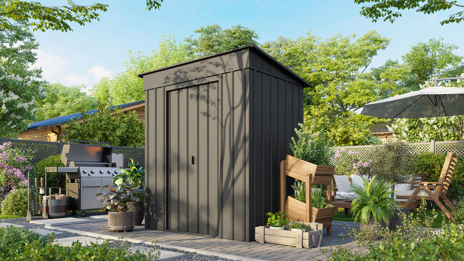 Pultdach Skillion 64, Farbe: Anthrazit