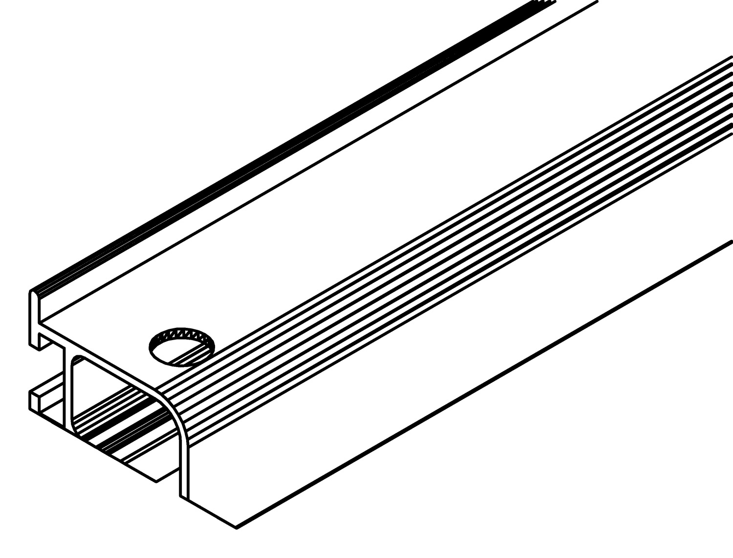 Türführungsschiene, 2251p, L523, , Farbe: Blank