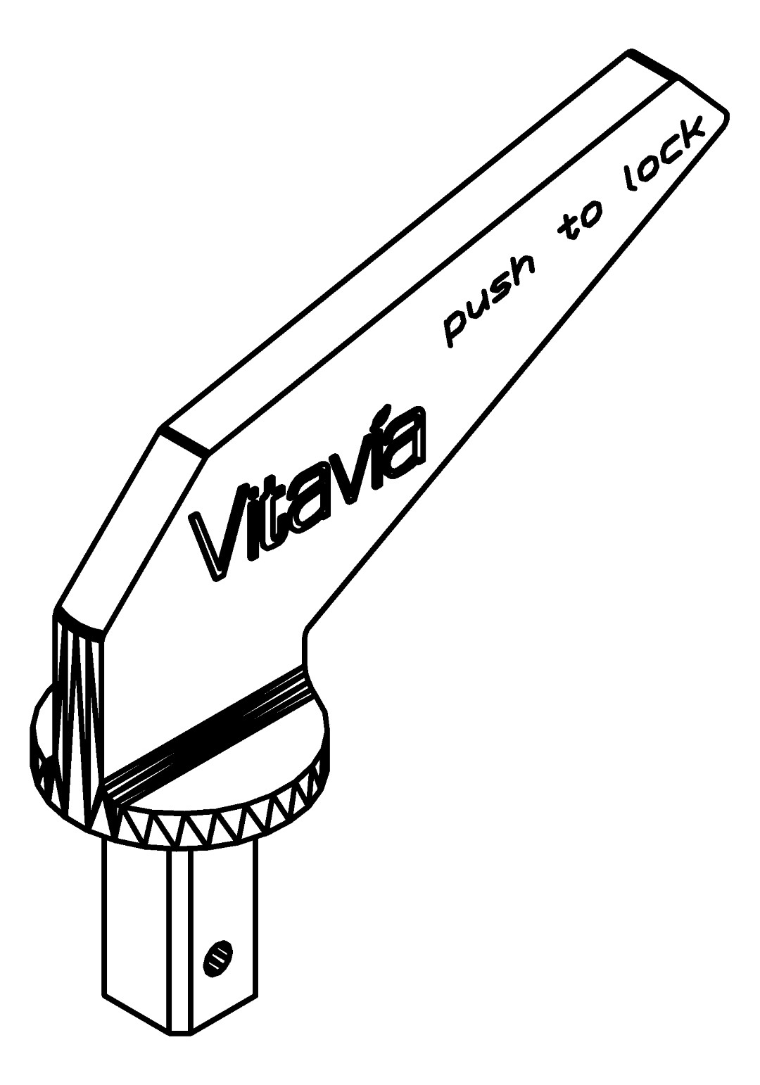 Türfeststeller, Griff, 1111, L37,5, black, Farbe: Schwarz