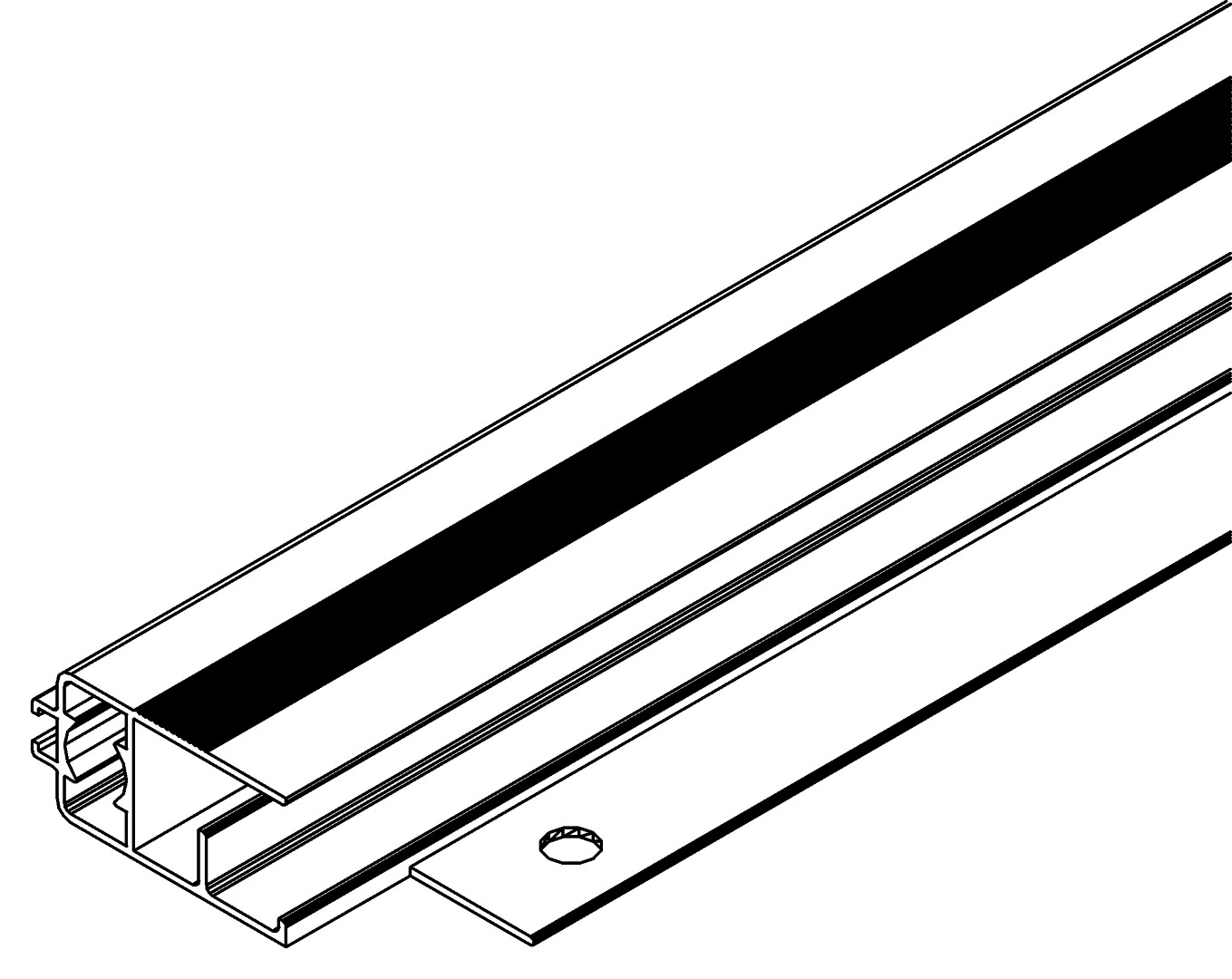 Türprofil, li, 7357, L1828, white, RAL 9003, Farbe: Weiß pulverbeschichtet