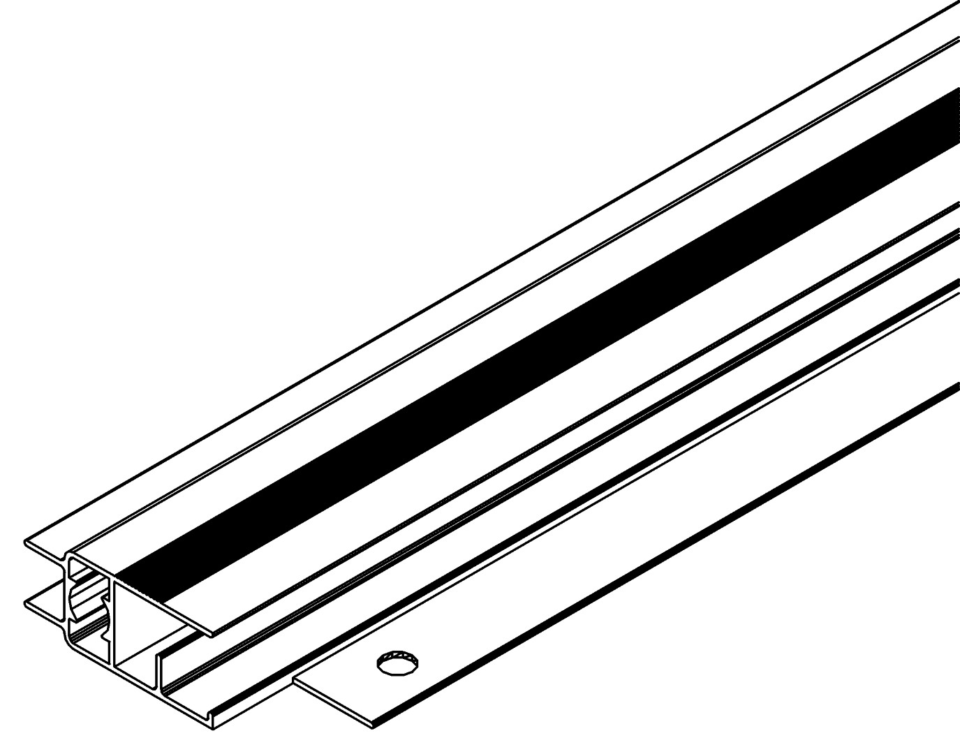 Türprofil, re, 7358, L1828, white, RAL 9003, Farbe: Weiß pulverbeschichtet