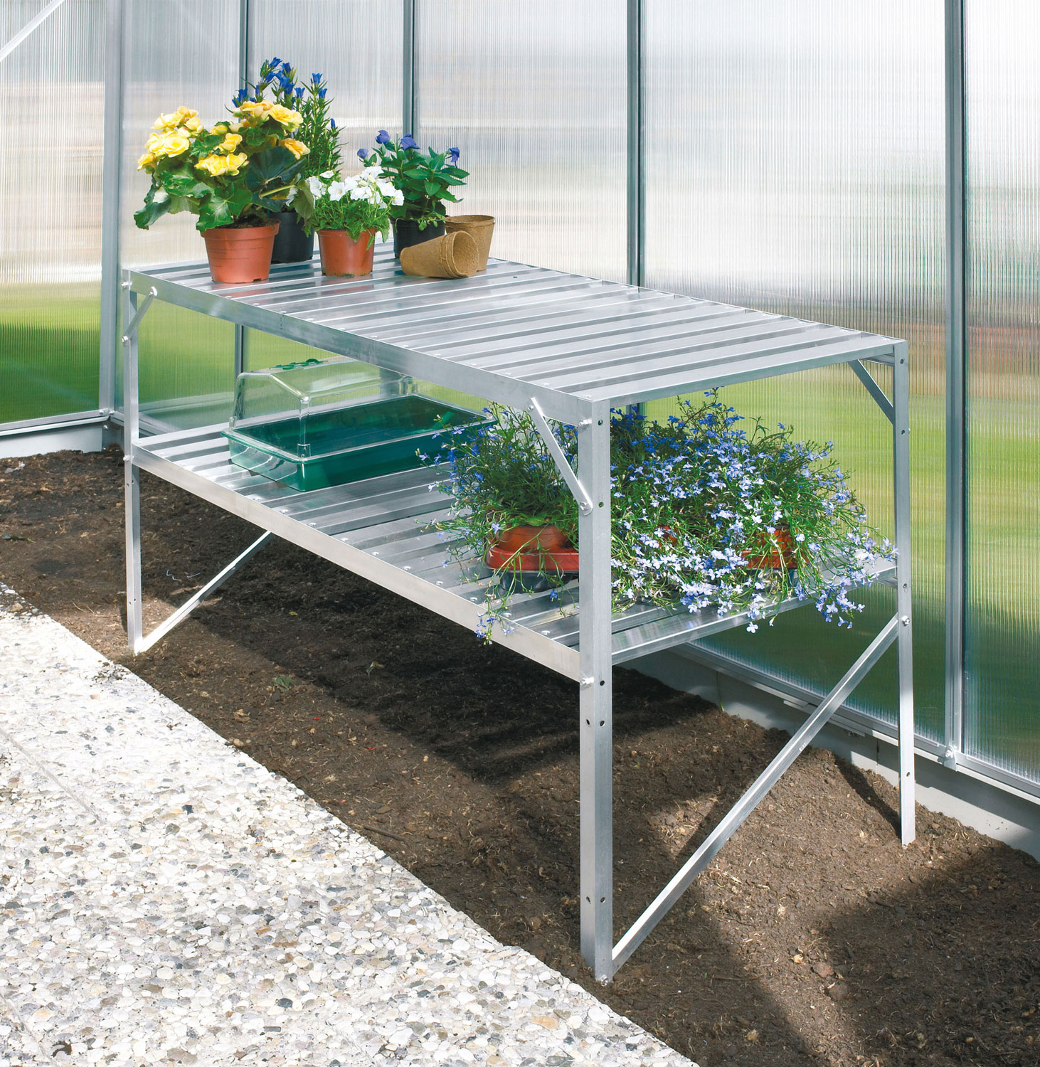 Alu-Arbeitstisch, Farbe: Aluminium eloxiert