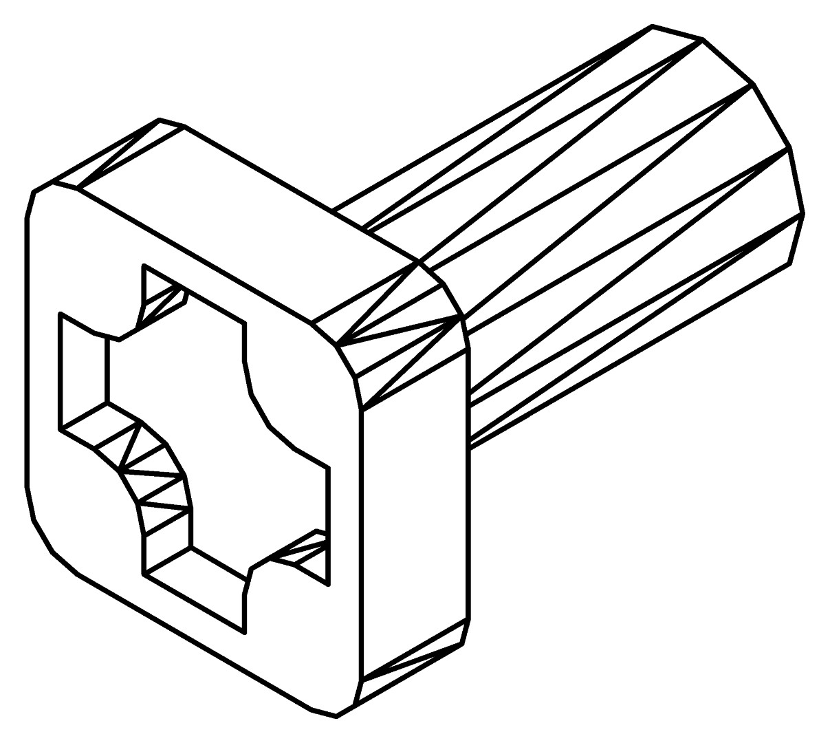 Vierkantschraube M6 x 12, 3001, L15,5, , Farbe: Blank