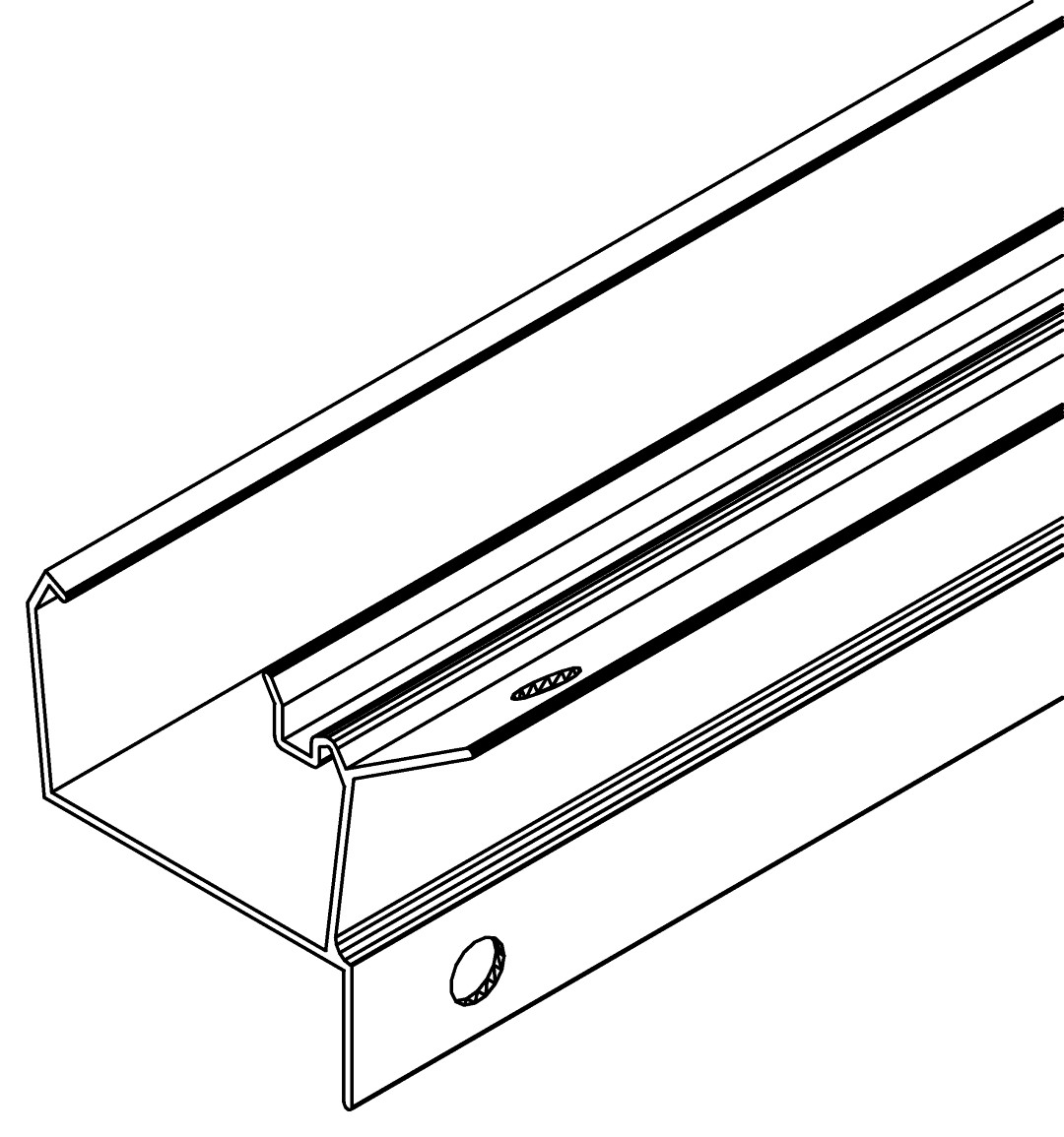 Traufe, 1330, L3106, green, Pantone-560C, Farbe: Smaragd pulverbeschichtet