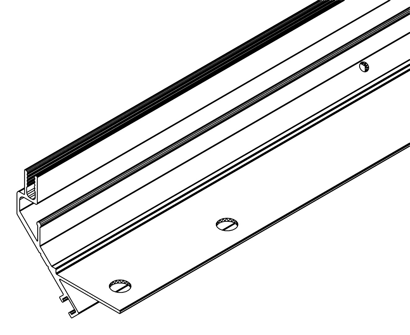 Türprofil, senkrecht - Schanier, 2081, L1977, blac, Farbe: Schwarz