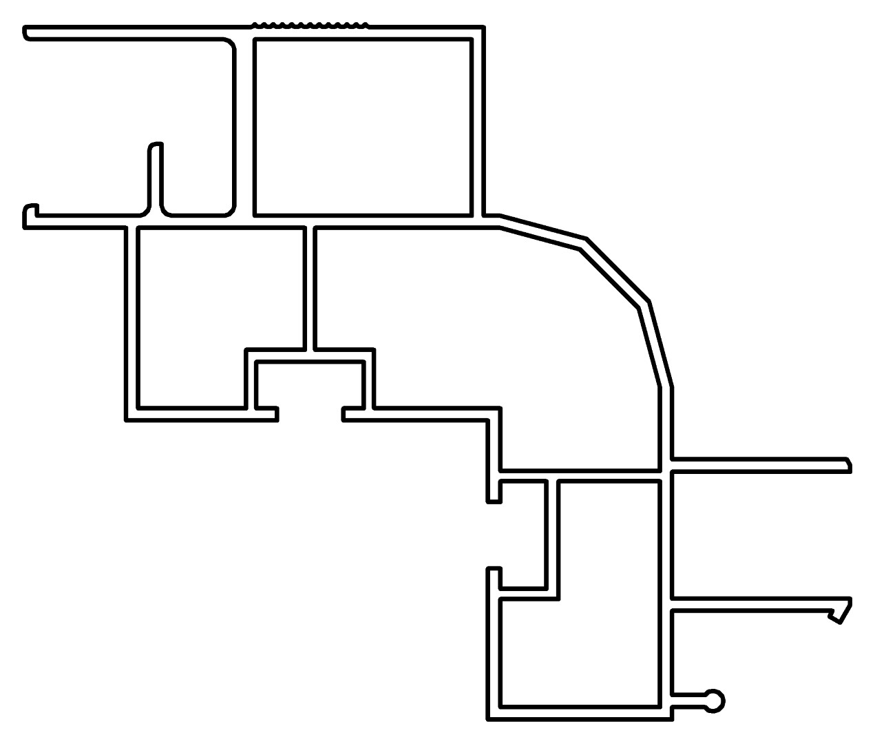 Giebelendprofil, links, 7237, L1362, black, Panton, Farbe: Schwarz