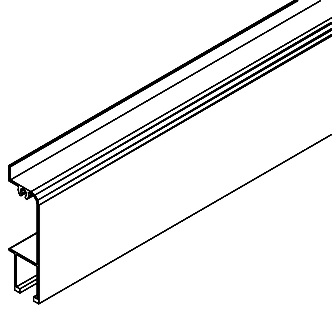 Türprofil, unten, 1360, L621, white, RAL 9003, Farbe: Weiß pulverbeschichtet
