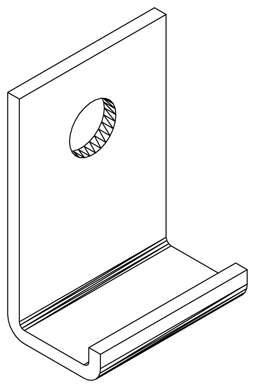 Türklipp, 6039, L19, white, RAL 9003, Farbe: Weiß pulverbeschichtet