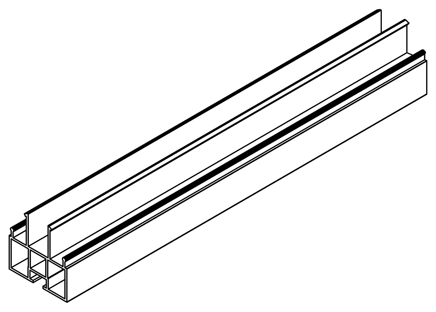 Zwischenprofil, li, 7346, L224,5, white, RAL 9003, Farbe: Weiß pulverbeschichtet