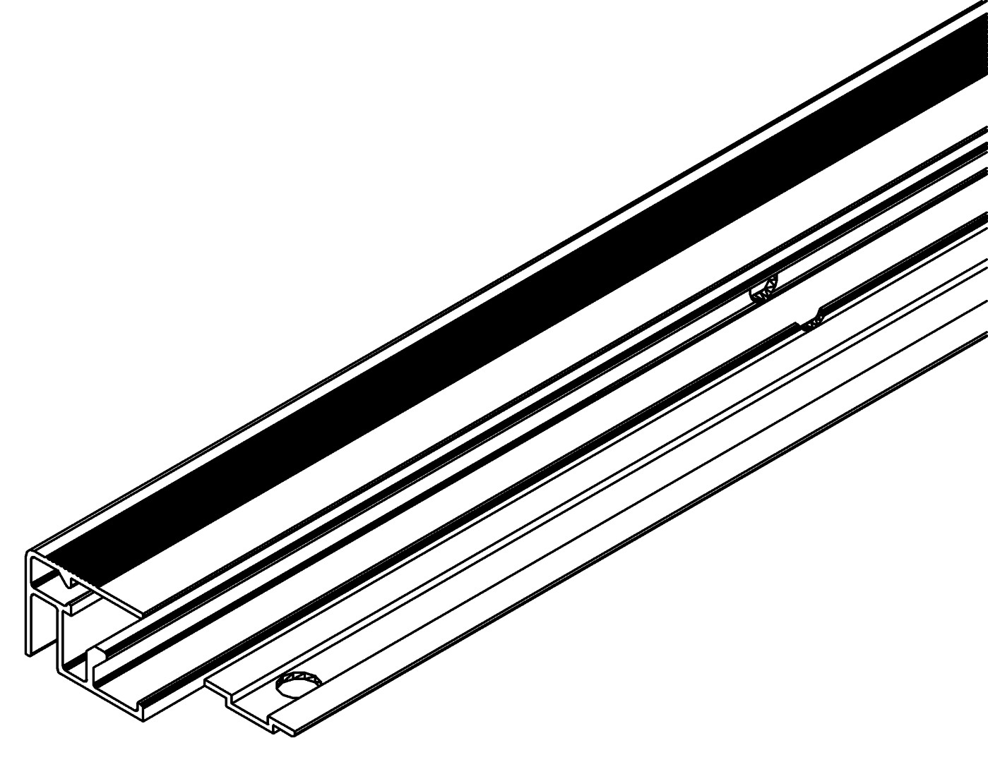 Fensterprofil, unten, 7366, L598, white, RAL 9003, Farbe: Weiß pulverbeschichtet