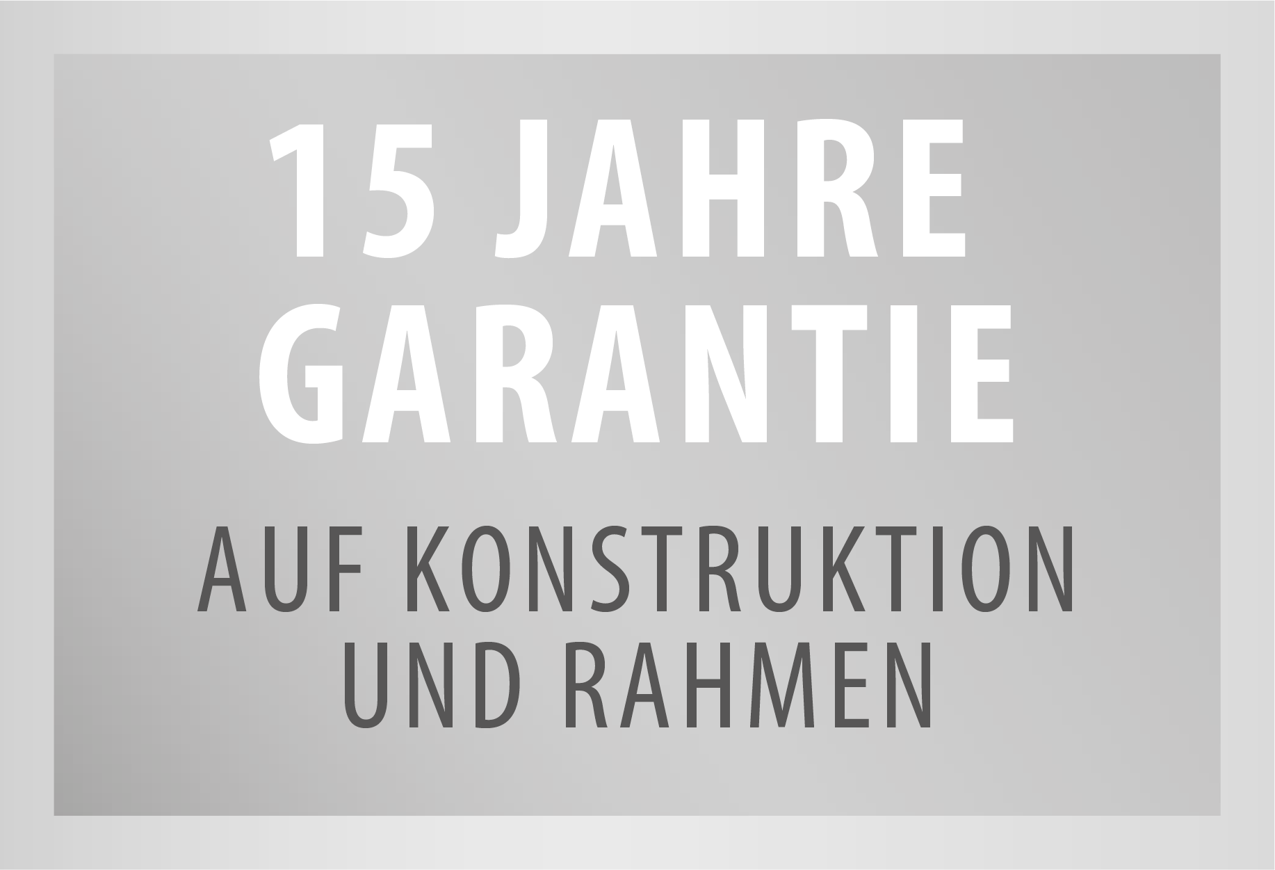 eph Garantiesiegel mit Aufschrift: 15 Jahre Garantie auf Konstruktion und Rahmen