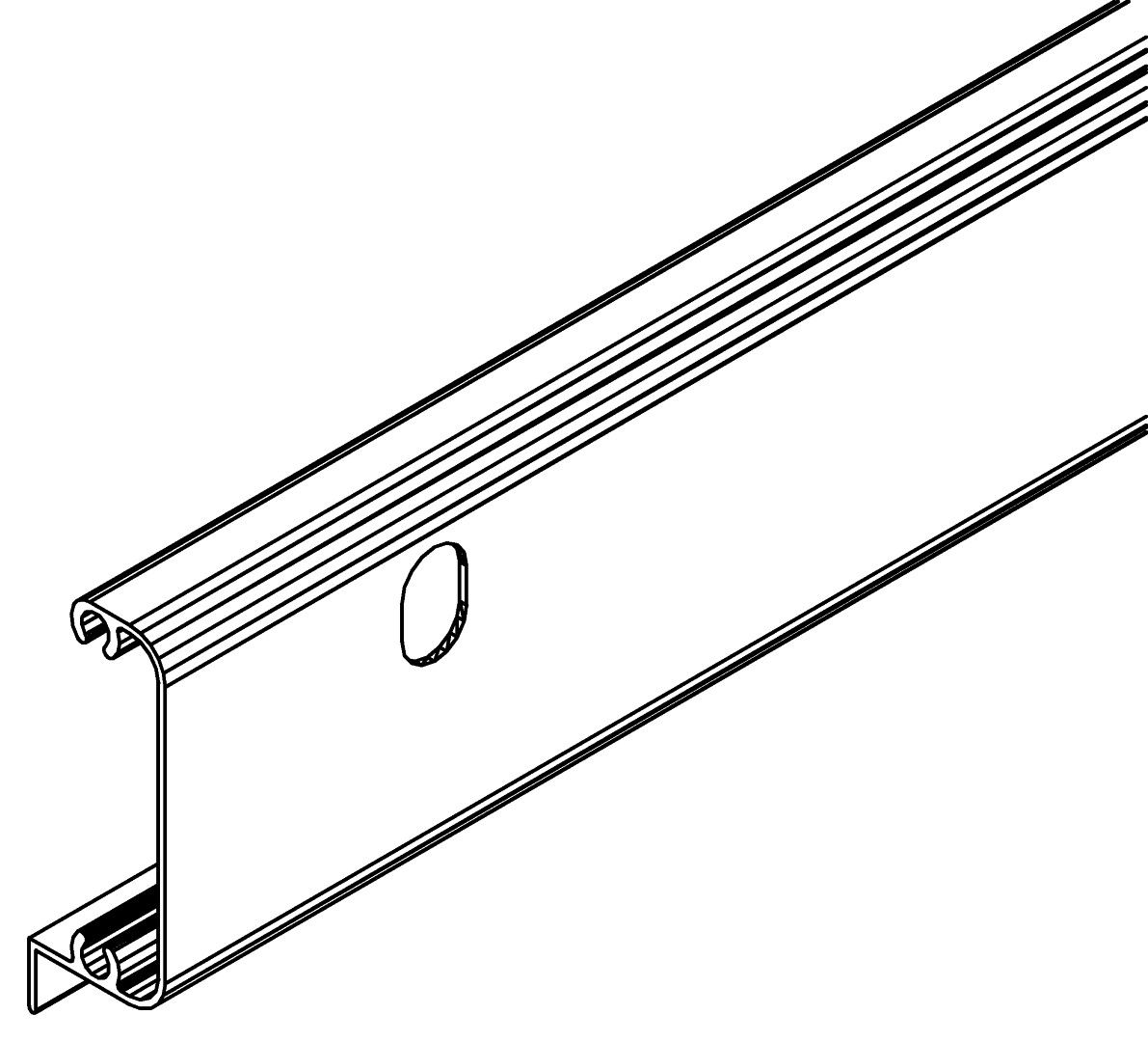 Türprofil, oben, 1359, L621, white, RAL 9003, Farbe: Weiß pulverbeschichtet