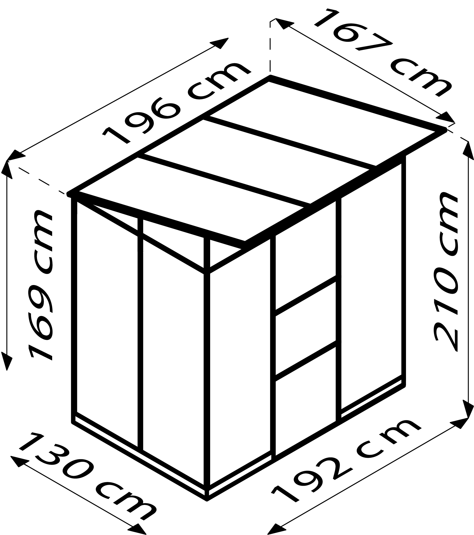 Gewächshausneuheit Palma 3250, Farbe: Schwarz pulverbeschichtet, verglast mit: Sicherheitsglas (ESG)